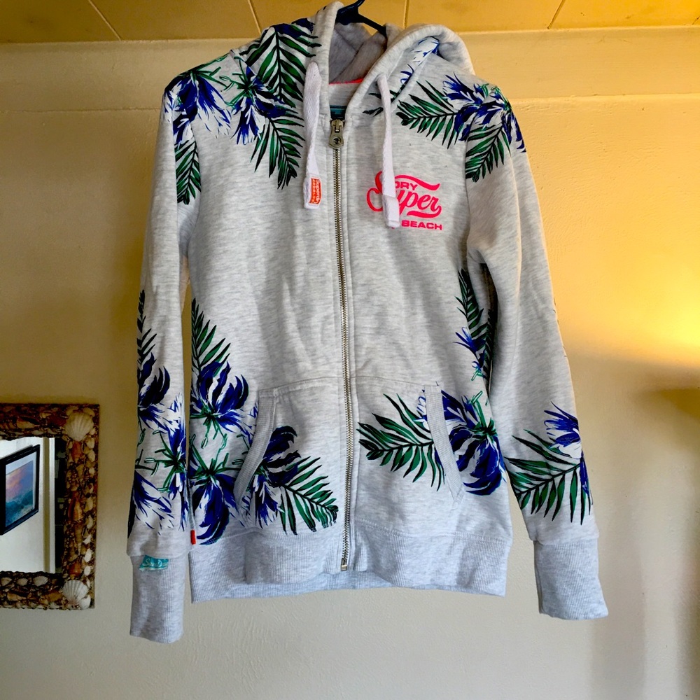 Super dry, tropical print hoodie